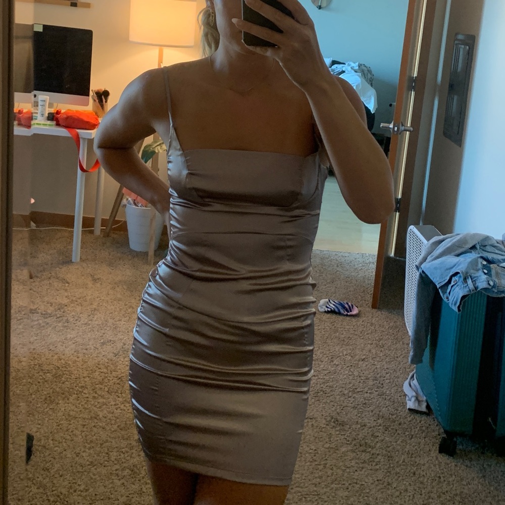 Satin Bodycon Mini Dress